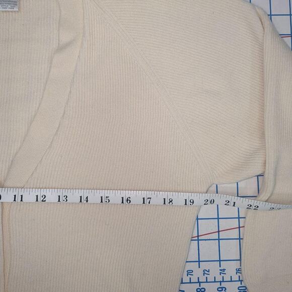 Nordstrom Town Square Ribbed Knit 100% Merino Wool Cardigan, Size M - Picture 6 of 8